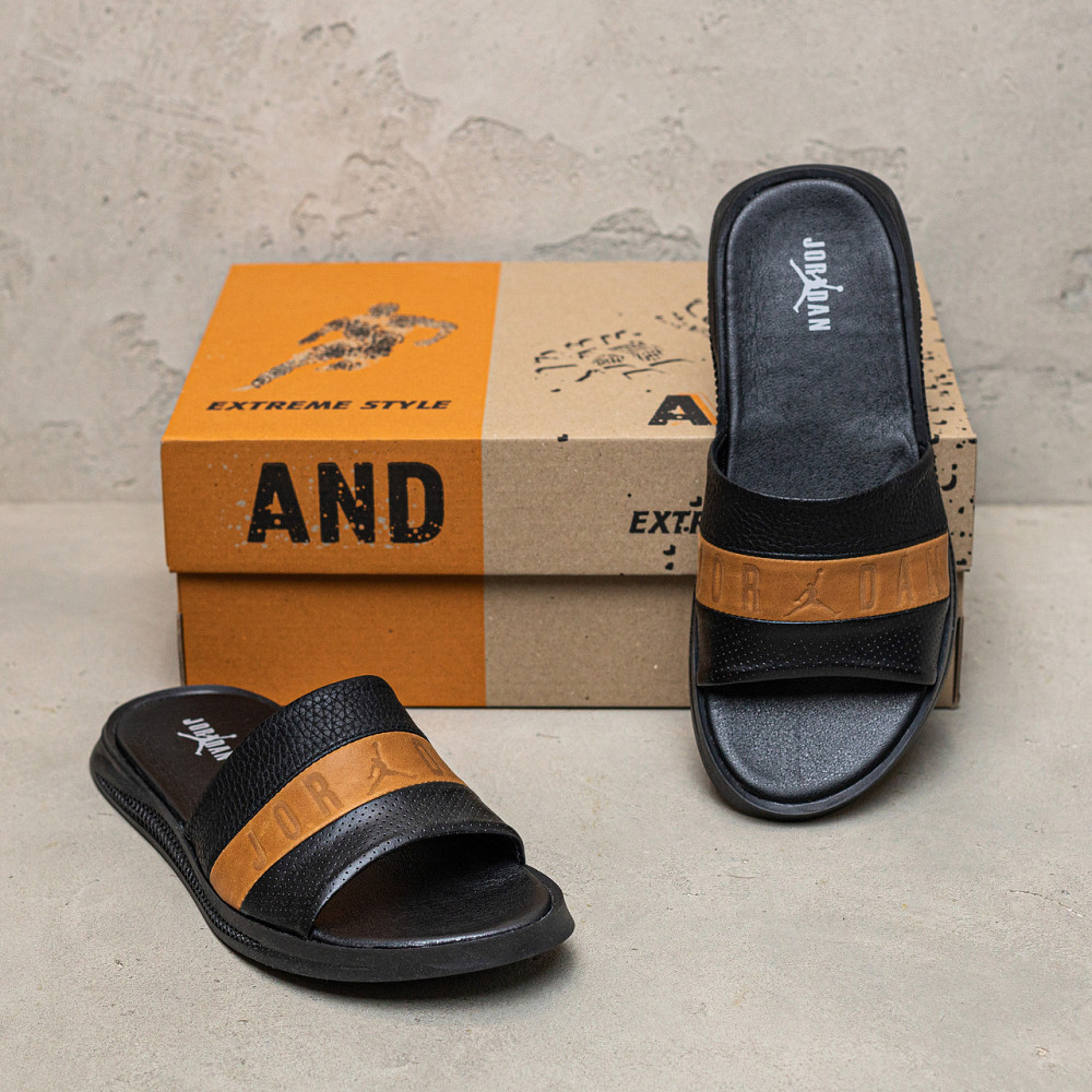 Мужские кожаные  летние шлепанцы-сланцы Jordan Київ - зображення 5