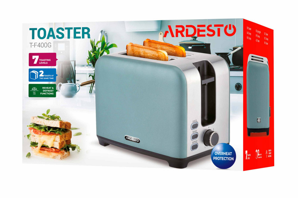 Тостер Ardesto T-F400G 930 Вт Київ - зображення 3