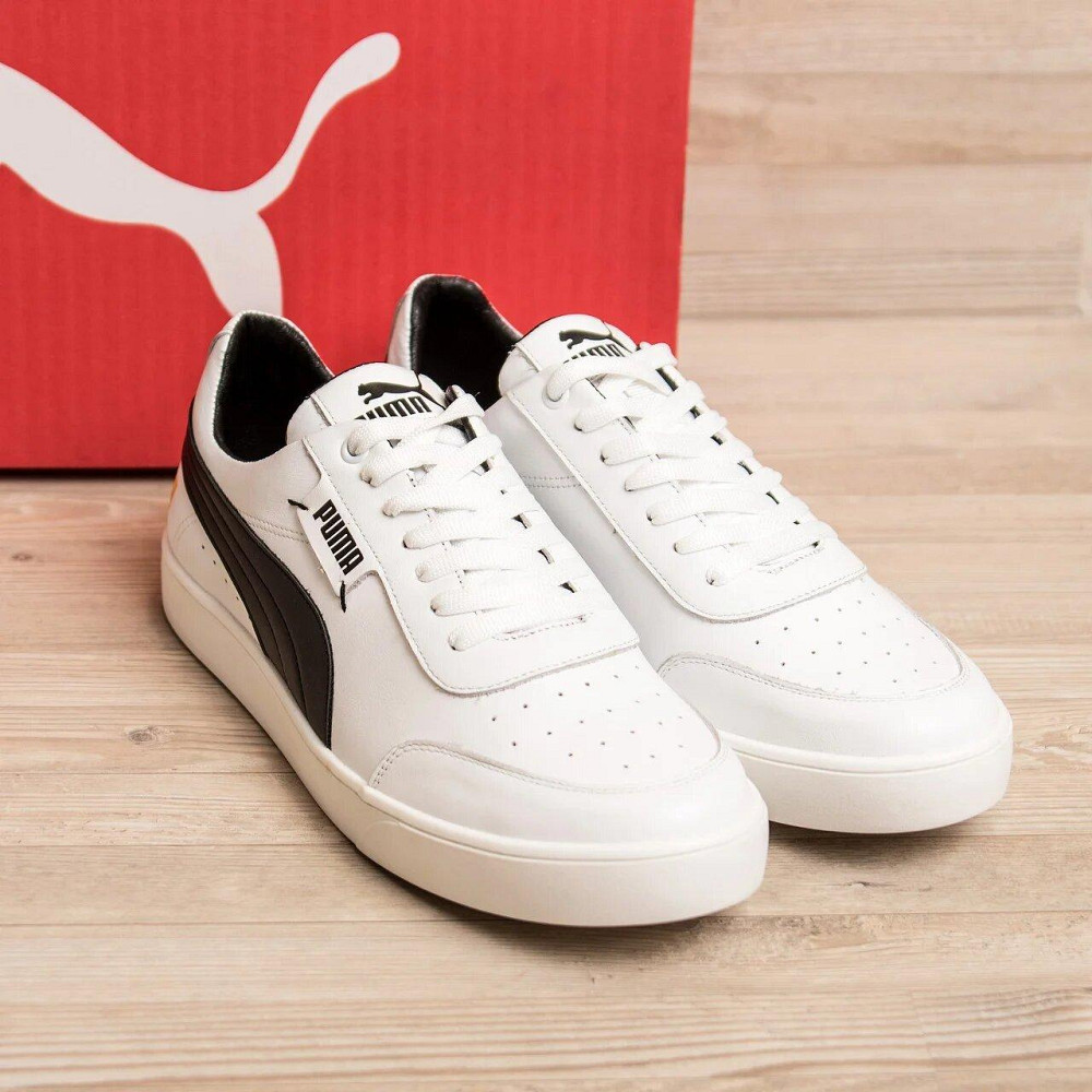 Мужские кожаные кроссовки Pm Ferrari White Киев - изображение 6