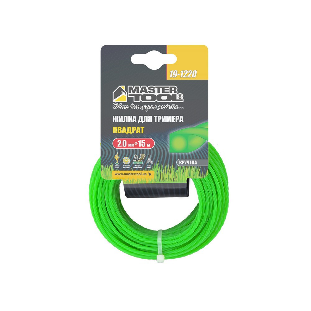 Леска для триммера MASTERTOOL КВАДРАТ КРУЧЕННЫЙ 2,00 мм 15 м 19-1220 Харків - зображення 2