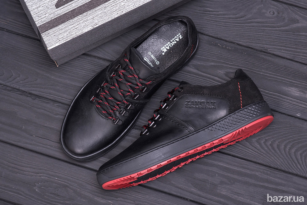 Мужские кожаные кеды ZG Aircross Black and Red Київ - зображення 10