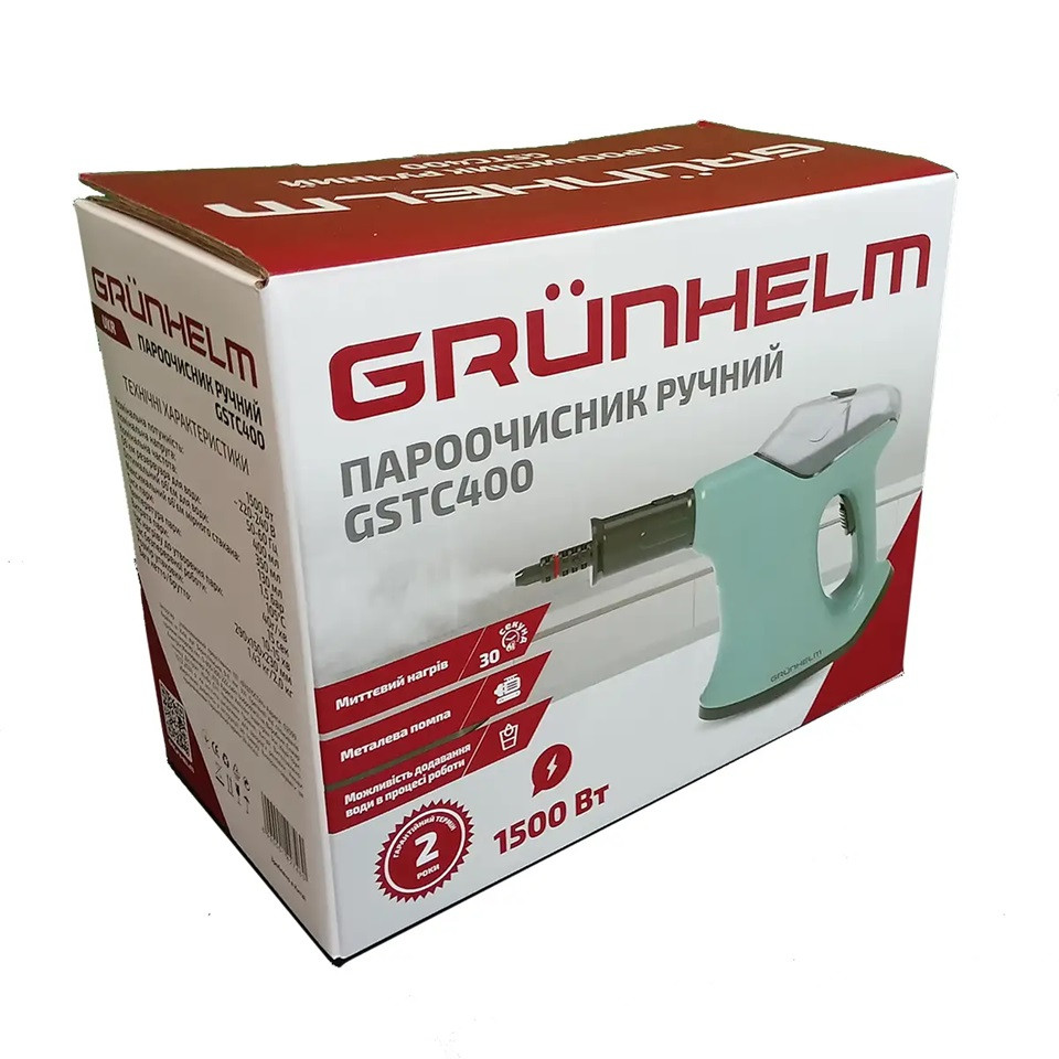 Пароочиститель ручной Grunhelm GSTC400 1500 Вт белый Київ - зображення 4