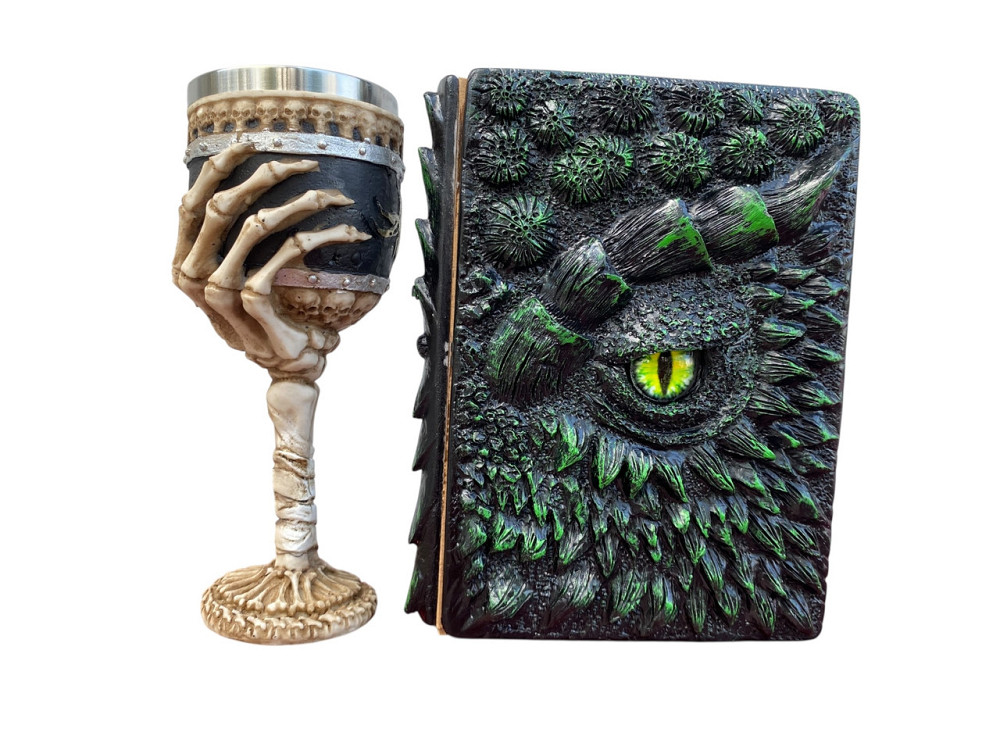 Подарочный набор Бокал 3D Рука с Черепами и Блокнот 3D «Око Лесного Дракона» Киев - изображение 1
