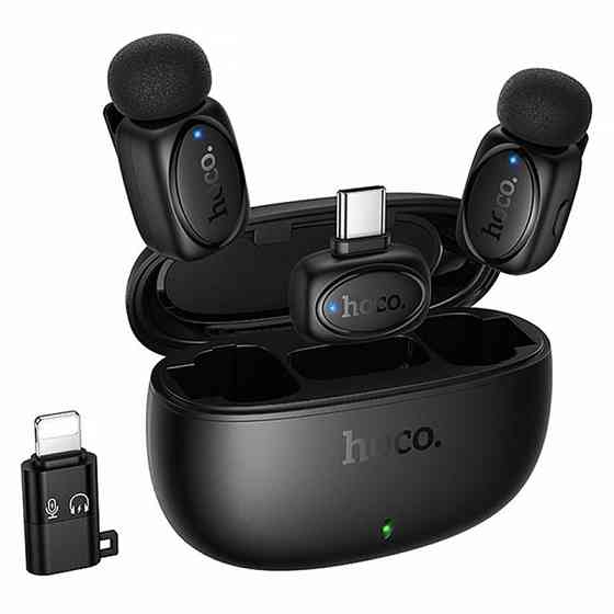 Петличный беспроводной микрофон Hoco L19 Graceful dual-mic 2in1 (Lightning/Type-C) Херсон
