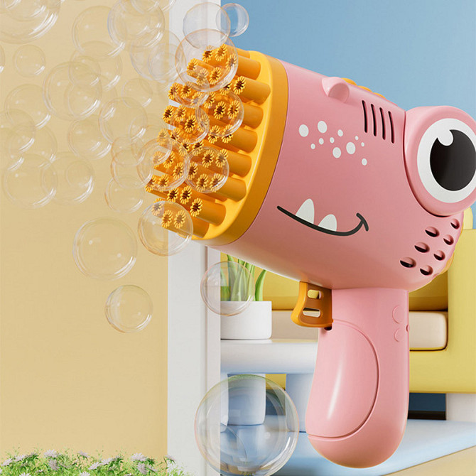 Пистолет для мыльных пузырей Dinosaur Bubble Gun с насадкой на 40 отверстий 50ml Херсон - изображение 2