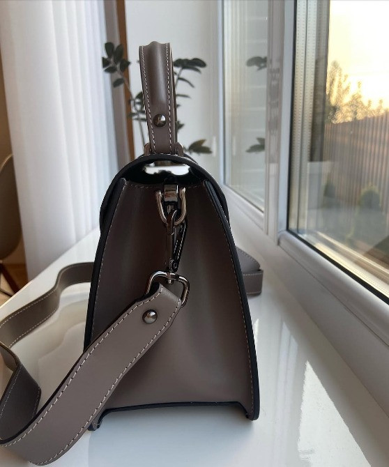 Італійська шкіряна жіноча сумка колір тауп натуральна шкіра TS000190 Київ - зображення 3