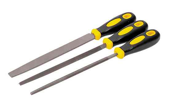 Напильники по металлу MASTERTOOL 200 мм набор 3 шт плоский/круглый/трехгранный 06-0210 Харьков