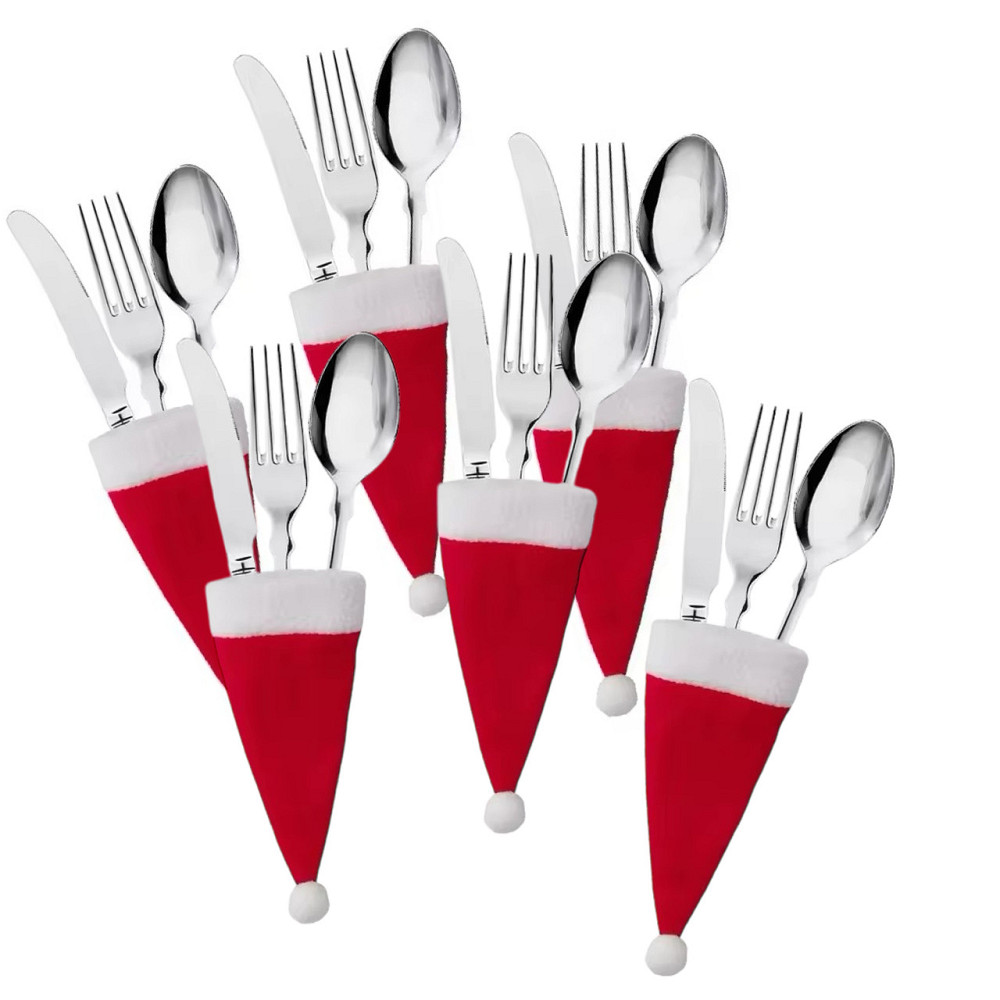 Новогодние колпачки для столовых приборов Malva 6 штук Одеса - зображення 1