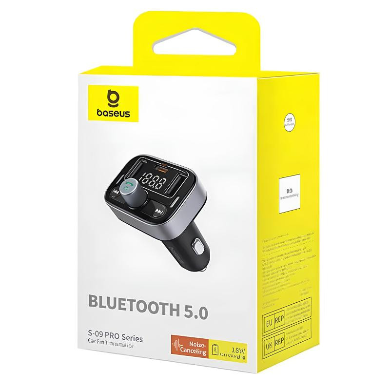 АЗУ FM модулятор Baseus S-09 Pro Series 18W (2USB-A/1C) (C10762200113) Херсон - зображення 6