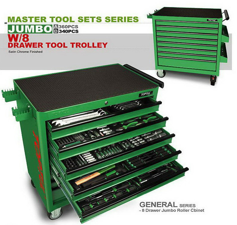 Набор инструментов в тележке TOPTUL 8 секций 360 ед. JUMBO GT-36001 Харьков - изображение 3