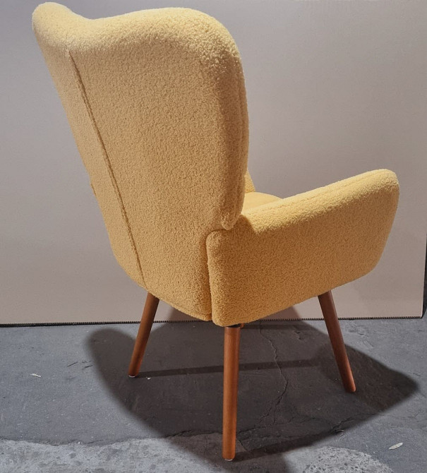 Крісло Флор тканина жовта букле тедді Дніпро - зображення 5