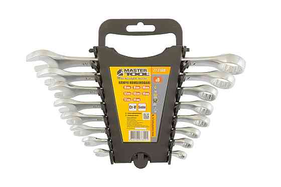 Ключи комбинированные MASTERTOOL набор 8 шт (6, 8, 10, 12, 13, 14, 17, 19 мм) CrV SATIN FINISH DIN31 Харьков