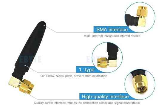 Антенна всенаправленная 2160-2570MHz 2dBi, SMA-male угловой 90° (10940) Днепр