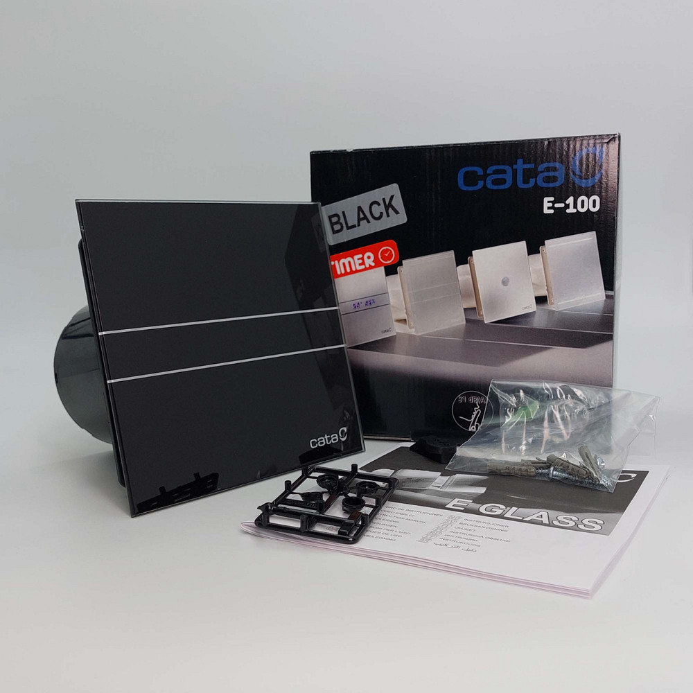 Вытяжной вентилятор CATA E-100 GT BK TIMER BLACK (00900502) для ванной комнаты Київ - зображення 11