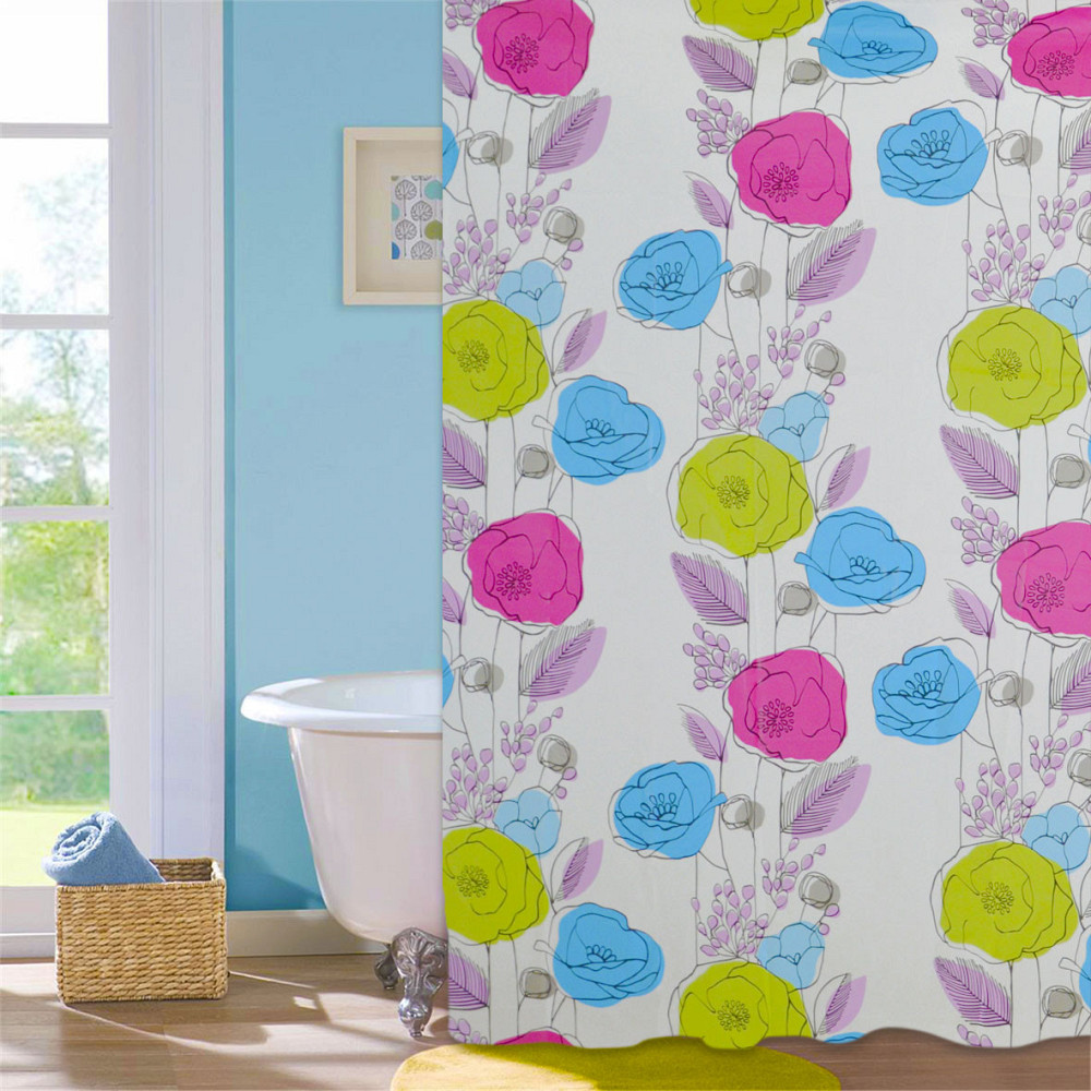 Шторка для ванной комнаты "Colorful flowers", 180*180cм ТМ "МД" 10108 Киев - изображение 1