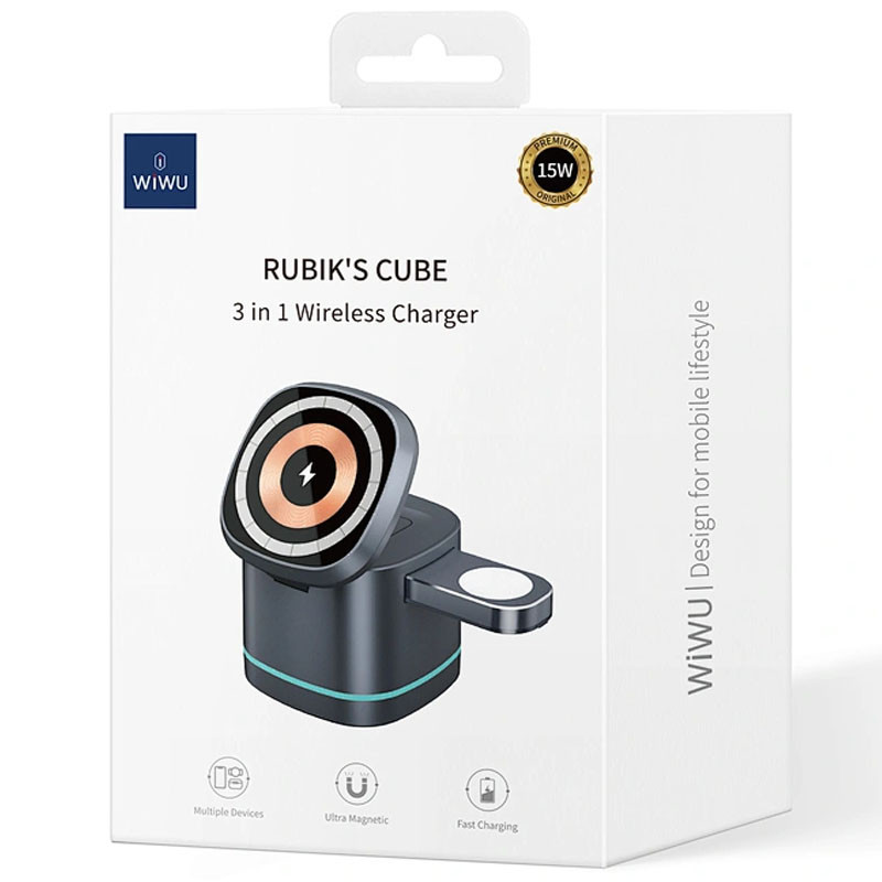 БЗУ WIWU Wi-W024 3 in 1 wireless charger Херсон - зображення 4