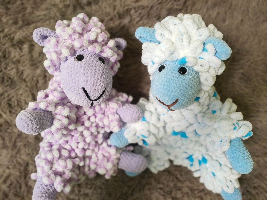 Іграшка м'яка в'язана овечка баранчик велика 45 см ручна робота подарунок Нововолынск - изображение 4