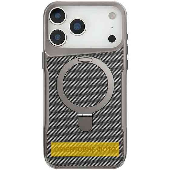 TPU+PC чехол Metal Buttons with MagSafe Carbon Ring для Apple iPhone 17 (6.3") Херсон