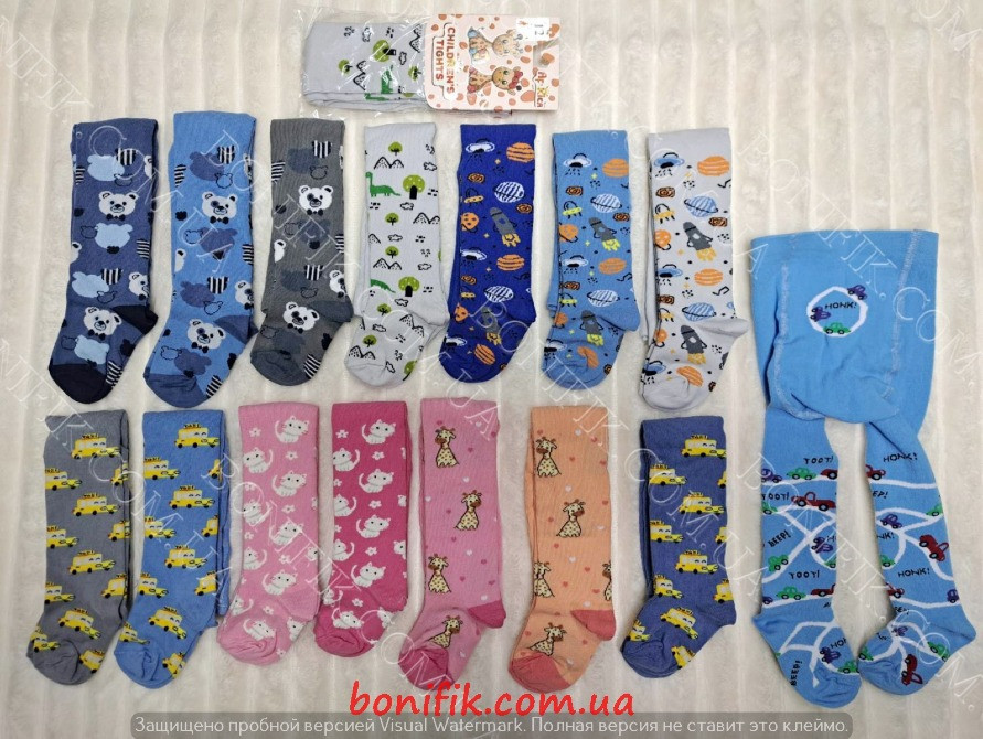 Разноцветные махровые детские колготки ТМ AfRica (размер 12) (арт. 302К) Кривий Ріг - зображення 1