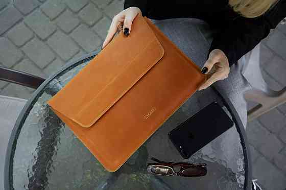 Чехол для ноутбука винтажный Incarne Line MacBook Air 13" 2018-2025 line-cognac-vintage-air-13 конья Київ
