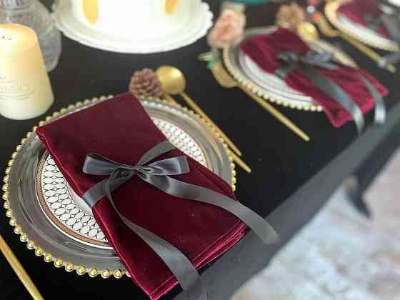 Салфетки бархатные Leeseph 45х45см бордо 6 штук Одесса