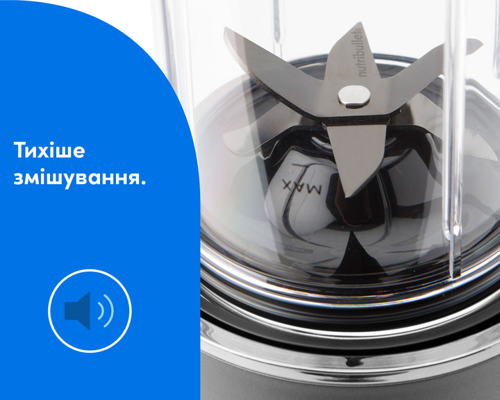 Блендер стационарный Nutribullet NB1224DG 1200 Вт черный Київ - зображення 5