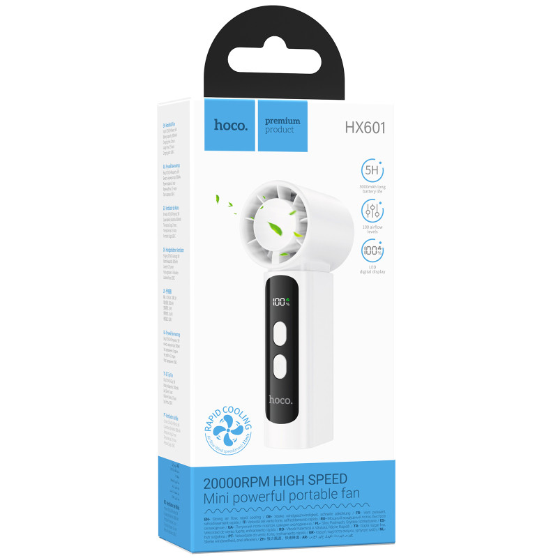 Портативный вентилятор Hoco HX601 handheld folding fan 3000 mAh Херсон - зображення 2