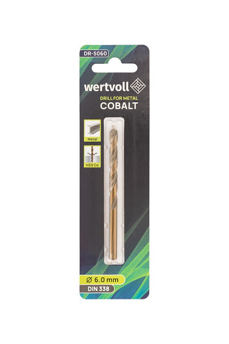 Сверло для металла WERTVOLL HSS 6.0х93 мм COBALT DIN 338 DR-5060 Харків - зображення 3
