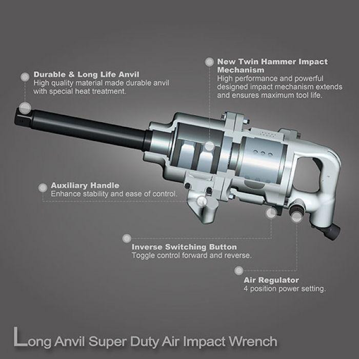 Пневмогайковерт ударный TOPTUL 1" 3390N/m 3000об/мин KAAB3225 Харьков - изображение 2