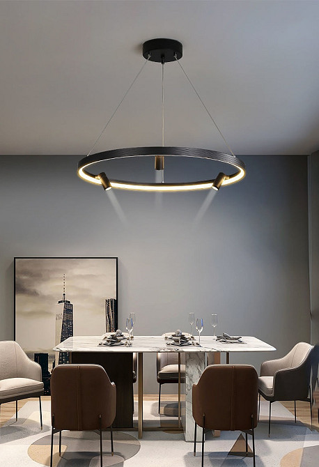 Люстра стельова LED SGJ6-1000-bk-k Чорний 35-180х100х100 см. Київ - зображення 1