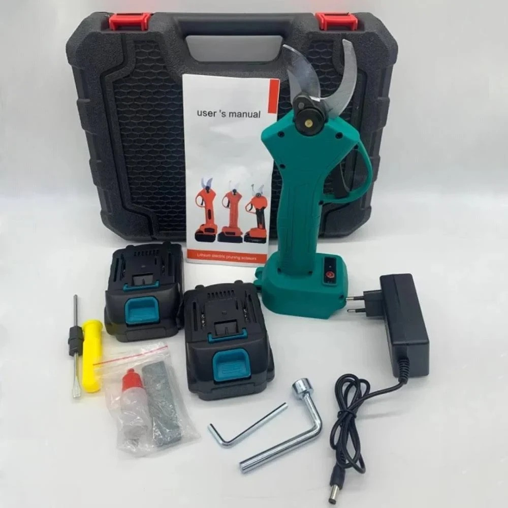 Аккумуляторный секатор в кейсе + 2 аккумулятора 21В / Электрические ножницы Одеса - зображення 2