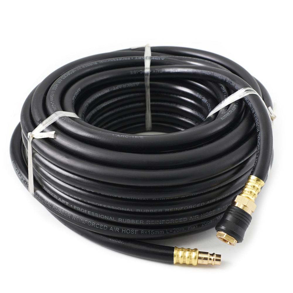 Шланг резиновый воздушный армированный  (PROFI) 20 атм 10x17мм, 15м с латунными быстроразъемными сое Харків - зображення 2