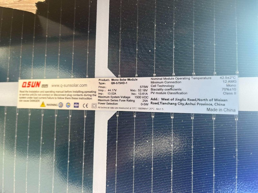 Двосторонні сонячні панелі фотомодулі Q-sun solar 575W QN-575HT-6 Львів - зображення 7
