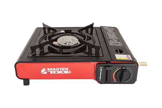 Плита портативная газовая MASTERTOOL с пьезоподжигом в пластиковом кейсе 2.4 кВт 145 г/час 42 Bar G3 Харків