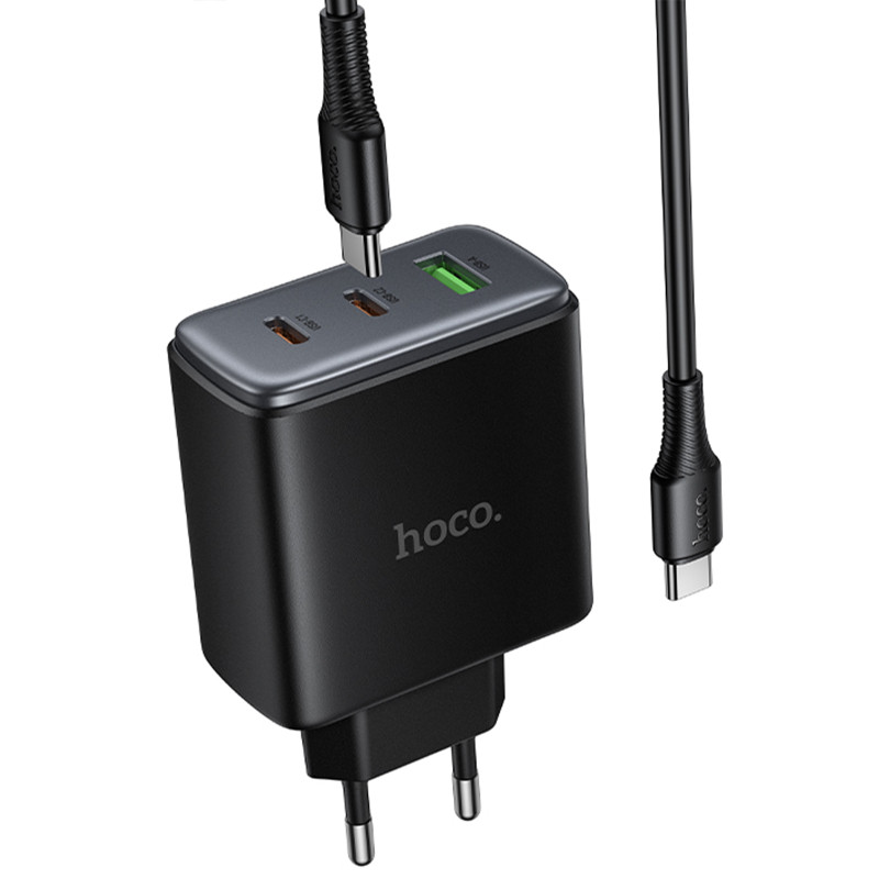 СЗУ Hoco C160A Upgrade PD65W+QC3.0 (1USB-A/2C) + кабель Type-C to Type-C Херсон - зображення 4