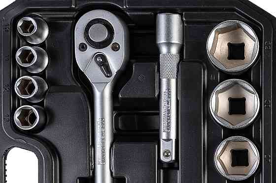Набор инструментов MASTERTOOL ½" 21 шт 10-32 мм CrV 21 шт кейс с металлическими замками 78-4021 Харків
