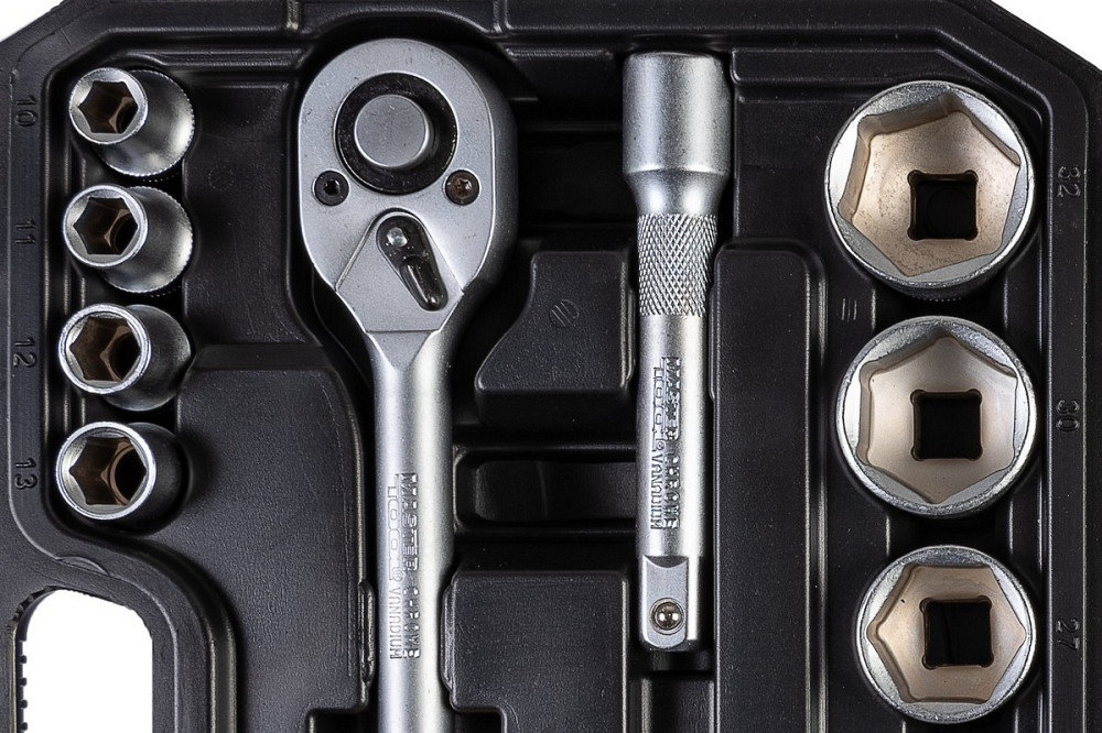 Набор инструментов MASTERTOOL ½" 21 шт 10-32 мм CrV 21 шт кейс с металлическими замками 78-4021 Харків - зображення 4