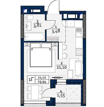 продажа 1-к квартира Киев, Оболонский, 38900 $ Киев