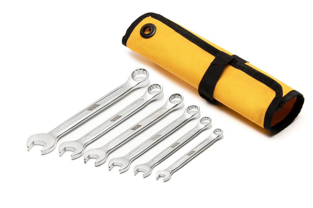 Ключи комбинированные MASTERTOOL COLD FORGED набор 6 шт (8/10/12/13/14/17 мм) 31CrV3 DIN 3113 в чехл Харьков - изображение 2