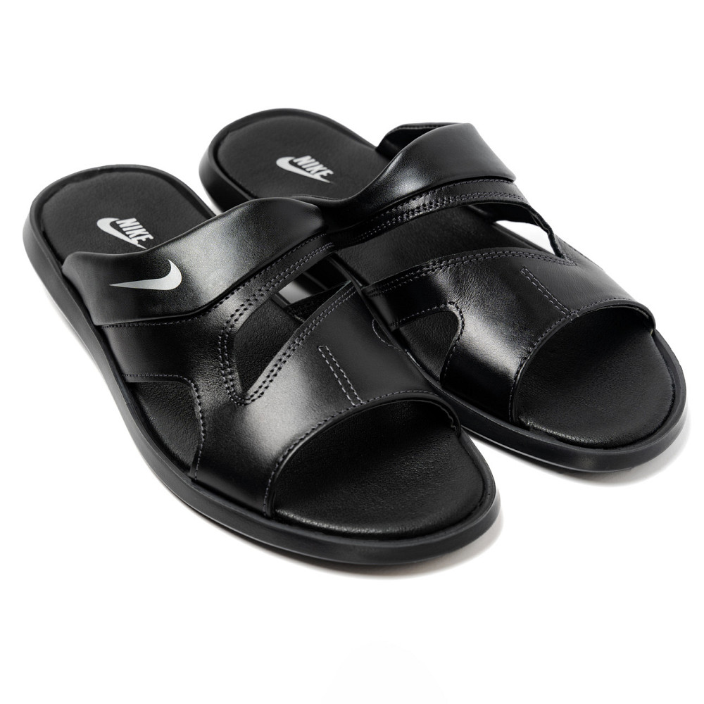 Мужские кожаные  летние шлепанцы-сланцы Nike Киев - изображение 4