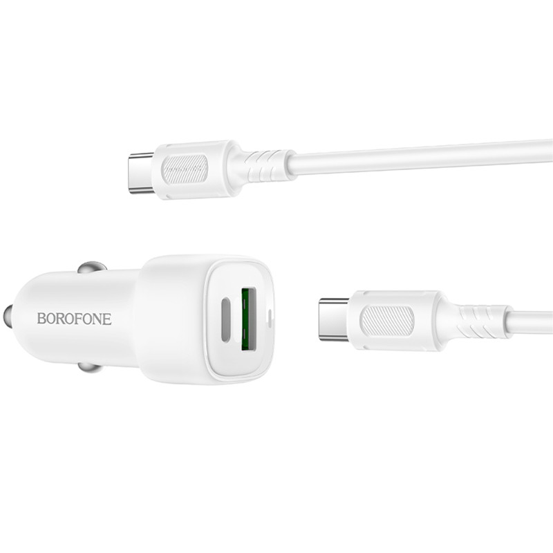 АЗУ Borofone BZ34B Cloud PD20W+QC3.0 total 38W (1USB-A/1C) + кабель Type-C to Type-C Херсон - зображення 4