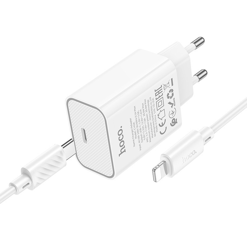 СЗУ Hoco C143A Benefit PD20W (1USB-C) + кабель Type-C to Lightning Херсон - зображення 2