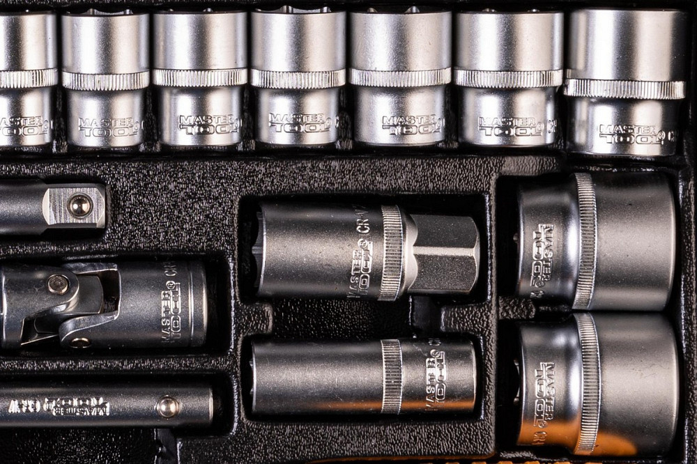 Набор инструментов MASTERTOOL PROFI ½" 26 шт 8-32 мм телескопическая трещотка CrV50BV30 металлически Харків - зображення 5