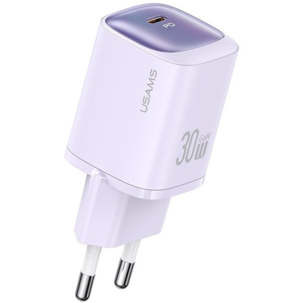 Мережевий зарядний пристрій Usams US-CC251 single USB-C PD3.0 30W 3A Purple (Код товару:41150) Харків - зображення 1