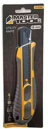 Нож строительный MASTERTOOL с отламываемым лезвием 18 мм ABS пластик с TPR покрытием металлическая н Харьков