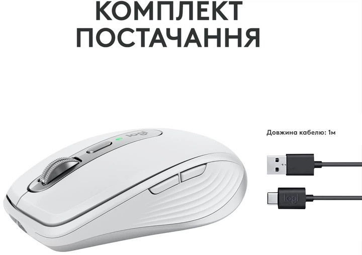 Мышь компьютерная безпроводная Logitech MX Anywhere 3S Pale Grey L910-006930 белая Київ - зображення 9