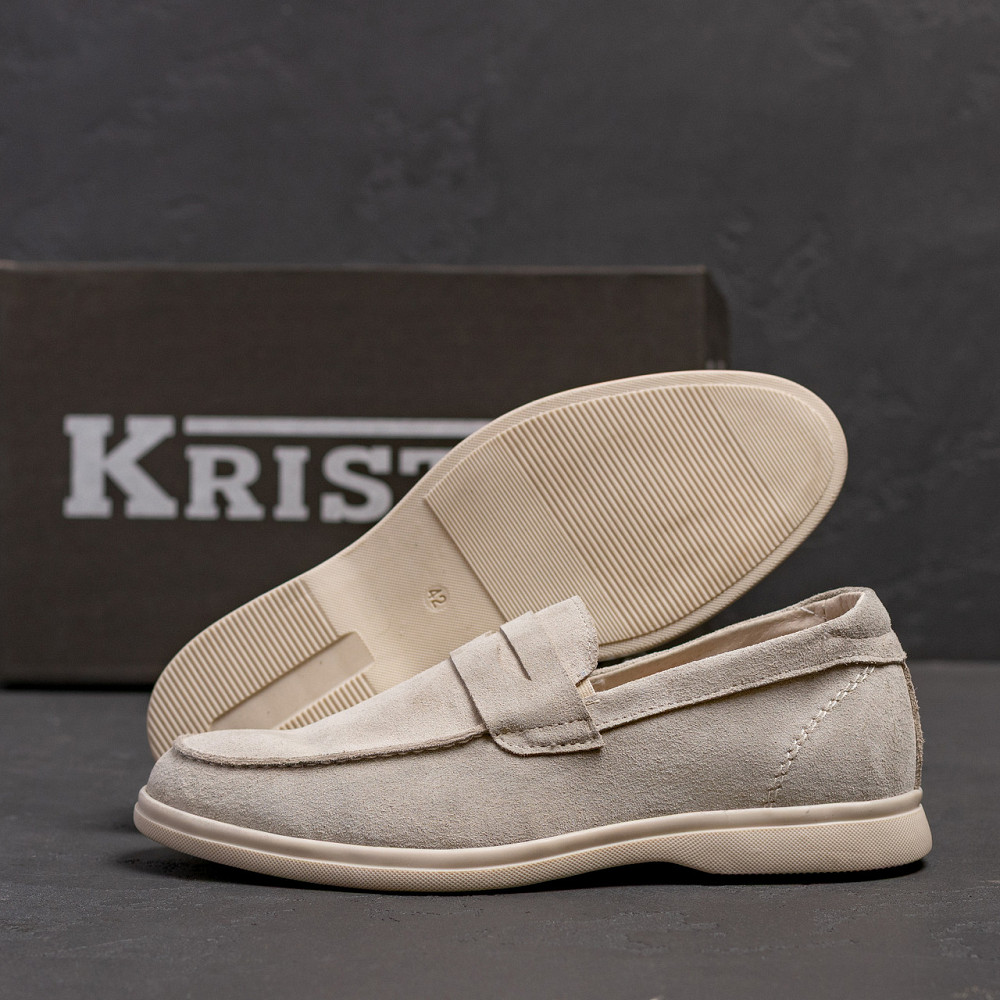 Мужские кожаные лоферы Beige Киев - изображение 9