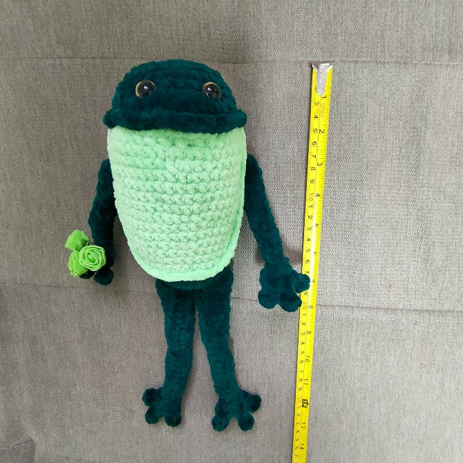 Жабка жабенятко зелена Іграшка вязана гачком ручна робота Нововолинськ - зображення 2