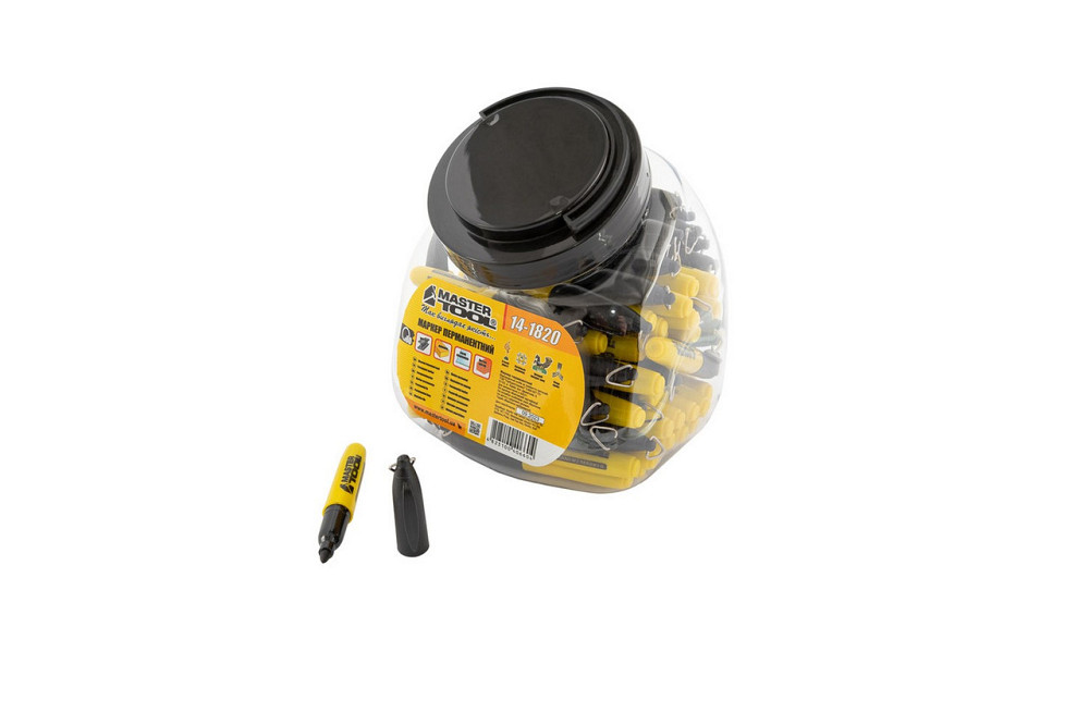 Маркер перманентный MASTERTOOL набор 80шт черный 14-1820 Харків - зображення 2