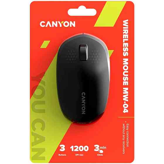 Мышь компьютерная безпроводная Canyon MW-04 Black CNS-CMSW04B черная Киев